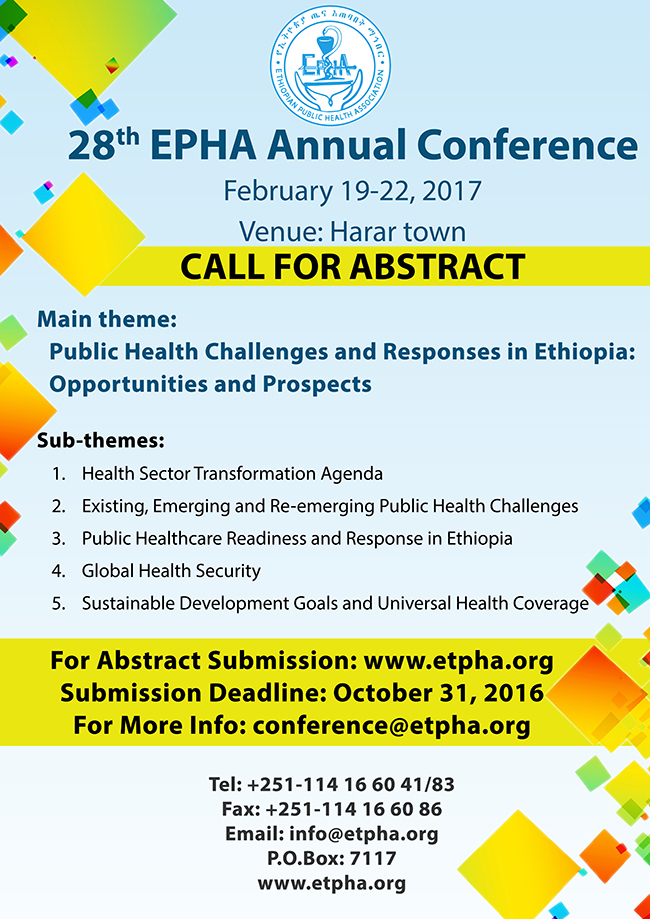 28th EPHA Conference Call for Abstract Poster